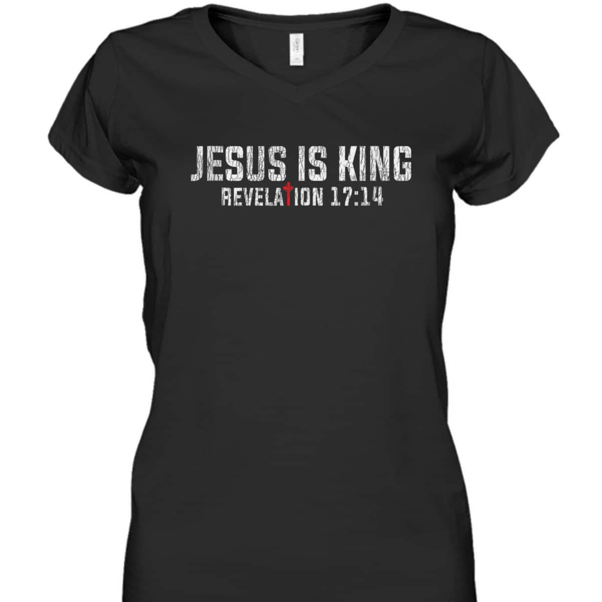 Jesus Is King T-Shirt Retro Vintage Bible Verse Revelation 17:14 Christian Religious Gift Jesus Is King T-Shirt Retro Vintage Bible Verse Revelation 17:14 Christian Religious Gift