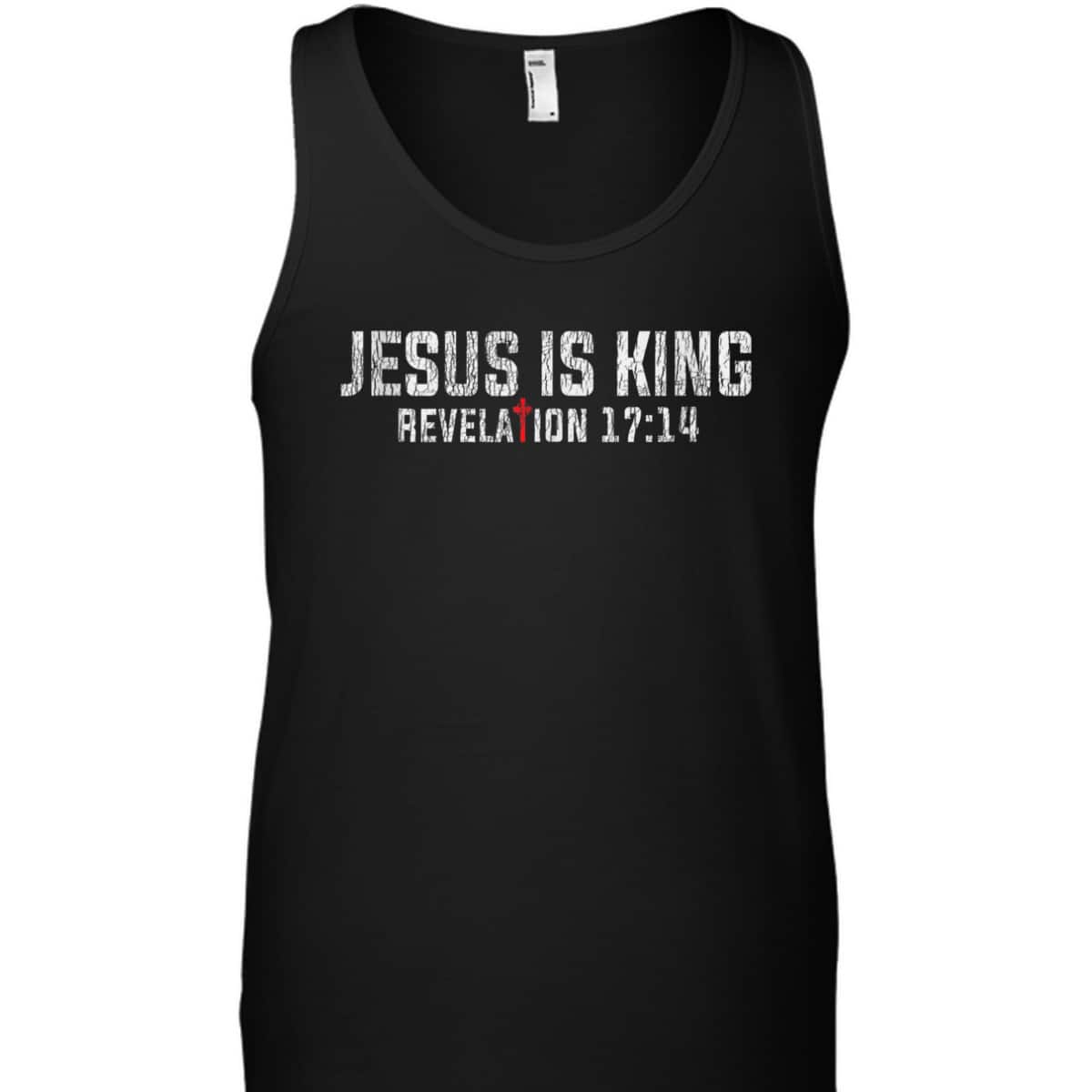 Jesus Is King T-Shirt Retro Vintage Bible Verse Revelation 17:14 Christian Religious Gift Jesus Is King T-Shirt Retro Vintage Bible Verse Revelation 17:14 Christian Religious Gift