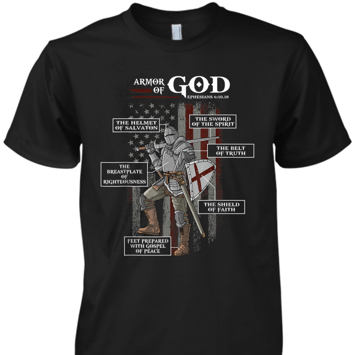 US American Flag Armor Of God T-Shirt Ephesians 6:10.18 Christian Bible Verse Gift US American Flag Armor Of God T-Shirt Ephesians 6:10.18 Christian Bible Verse Gift
