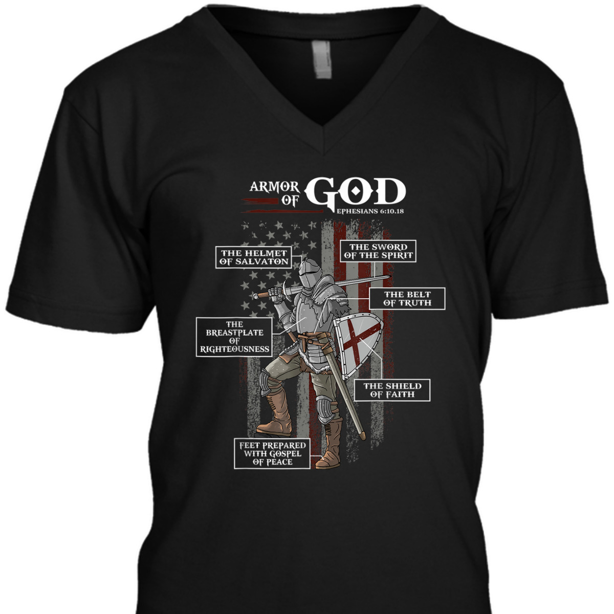 US American Flag Armor Of God T-Shirt Ephesians 6:10.18 Christian Bible Verse Gift US American Flag Armor Of God T-Shirt Ephesians 6:10.18 Christian Bible Verse Gift