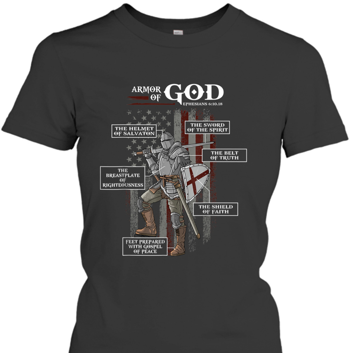 US American Flag Armor Of God T-Shirt Ephesians 6:10.18 Christian Bible Verse Gift US American Flag Armor Of God T-Shirt Ephesians 6:10.18 Christian Bible Verse Gift