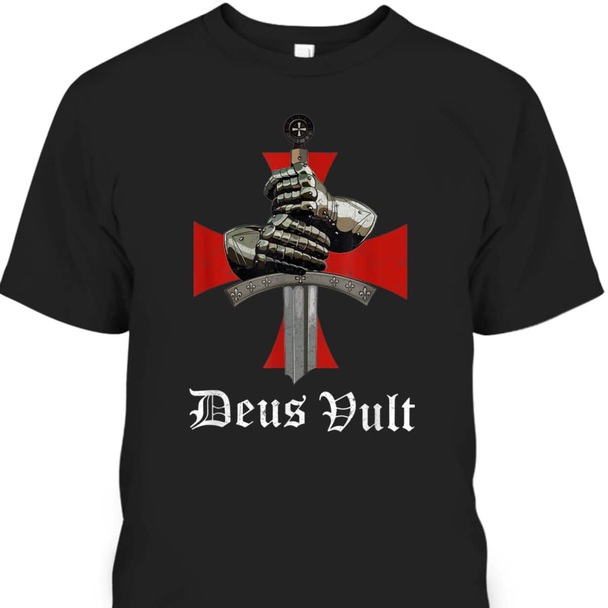 Christian Knight Templar Armor Of God T-Shirt Crusader Sword Armor Deus & Vult Christian Knight Templar Armor Of God T-Shirt Crusader Sword Armor Deus & Vult