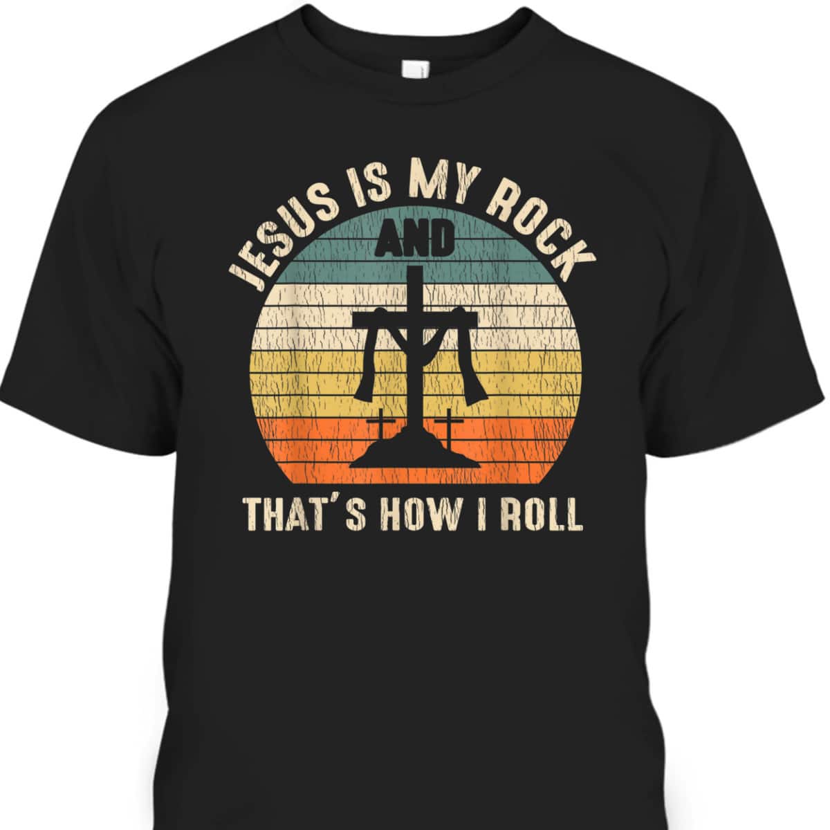 Jesus Is My Rock Jesus Christ Lover Vintage Cross Christian T-Shirt Jesus Is My Rock Jesus Christ Lover Vintage Cross Christian T-Shirt