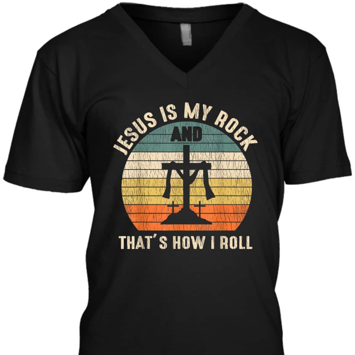 Jesus Is My Rock Jesus Christ Lover Vintage Cross Christian T-Shirt Jesus Is My Rock Jesus Christ Lover Vintage Cross Christian T-Shirt