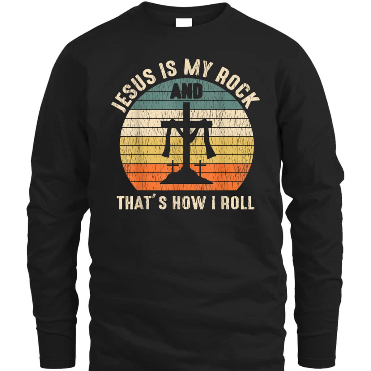 Jesus Is My Rock Jesus Christ Lover Vintage Cross Christian T-Shirt