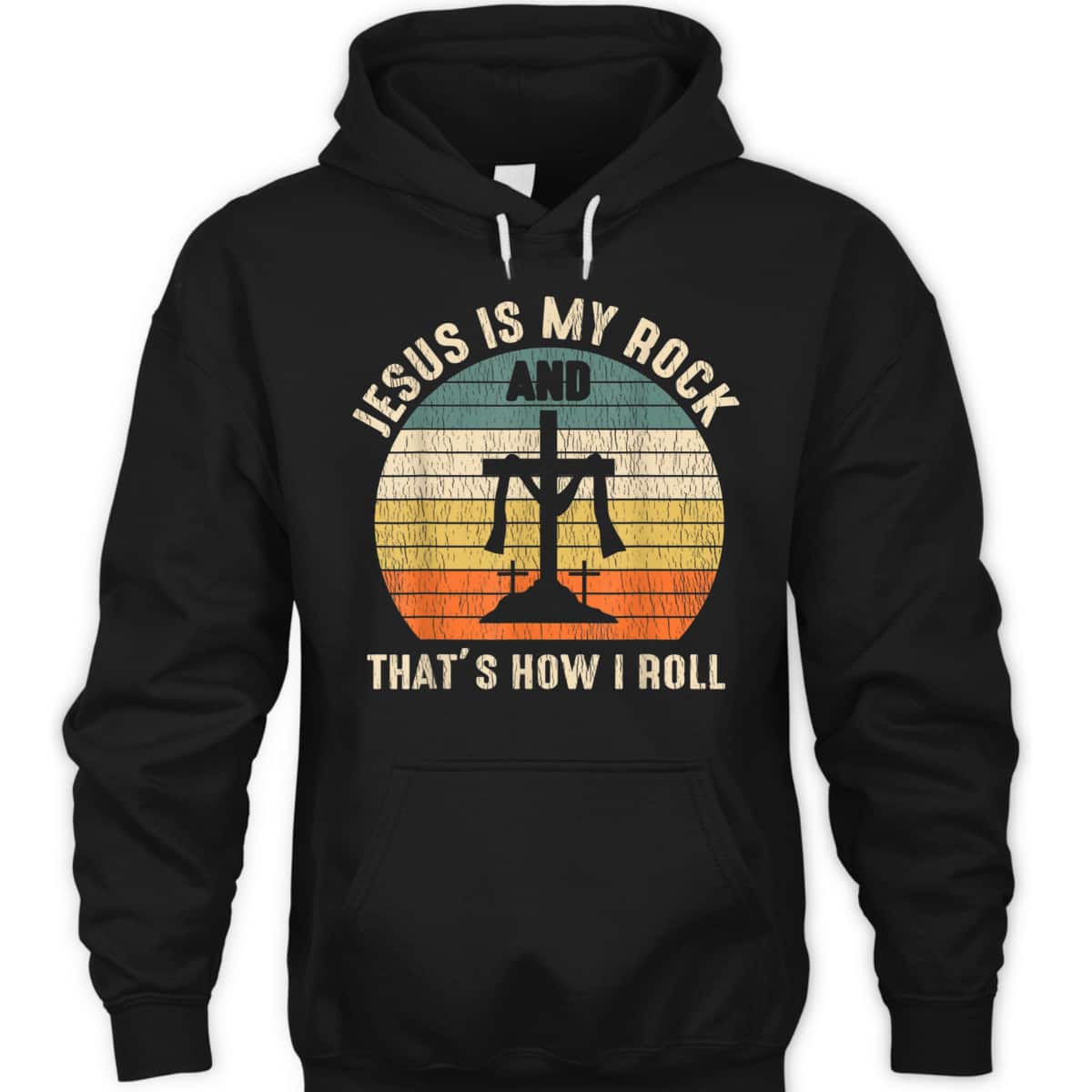 Jesus Is My Rock Jesus Christ Lover Vintage Cross Christian T-Shirt