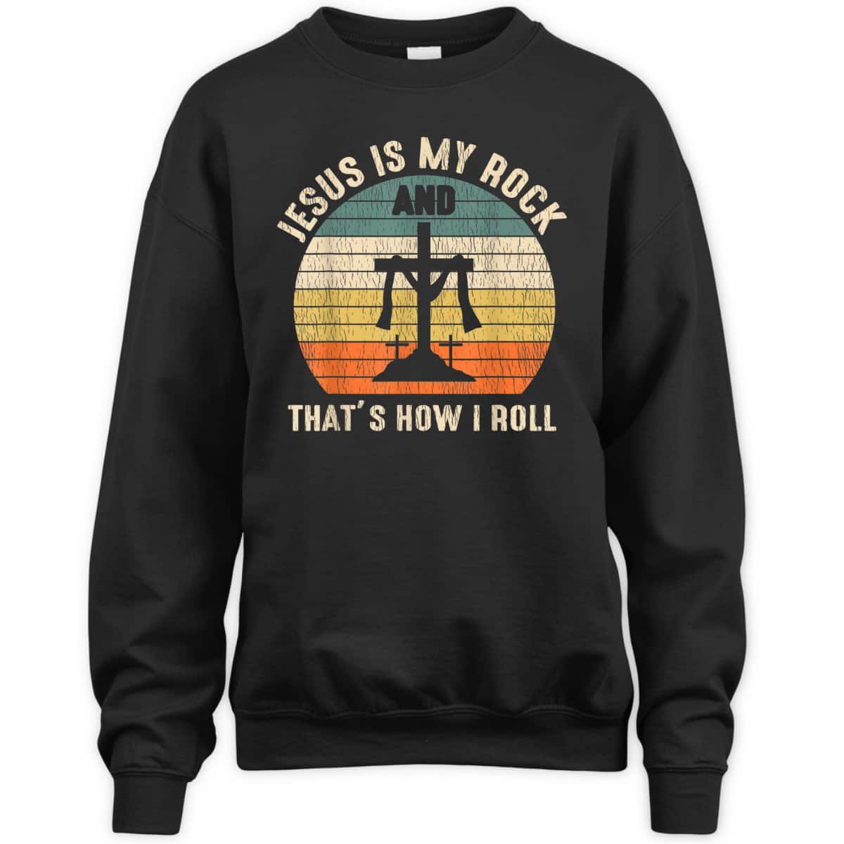 Jesus Is My Rock Jesus Christ Lover Vintage Cross Christian T-Shirt