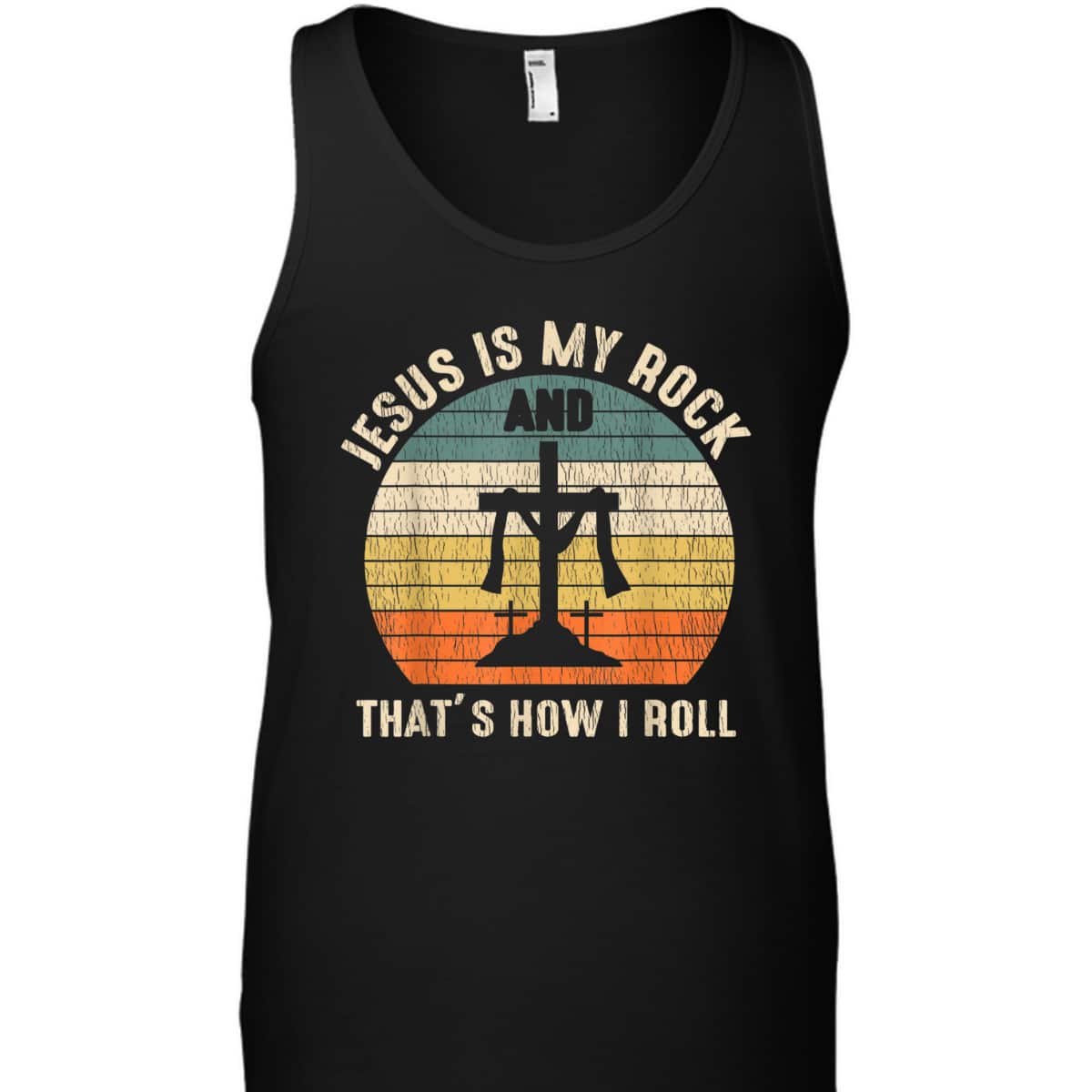 Jesus Is My Rock Jesus Christ Lover Vintage Cross Christian T-Shirt