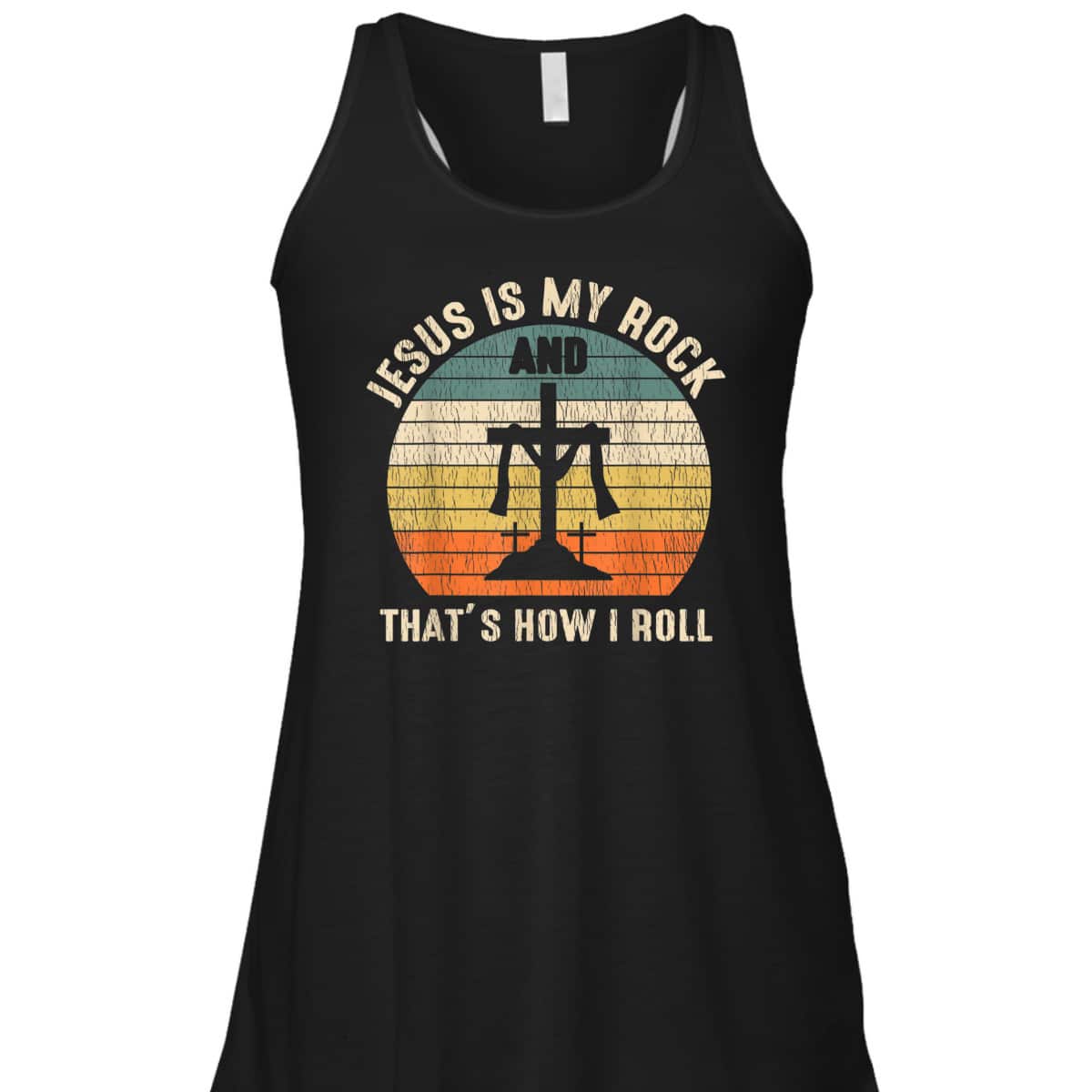 Jesus Is My Rock Jesus Christ Lover Vintage Cross Christian T-Shirt