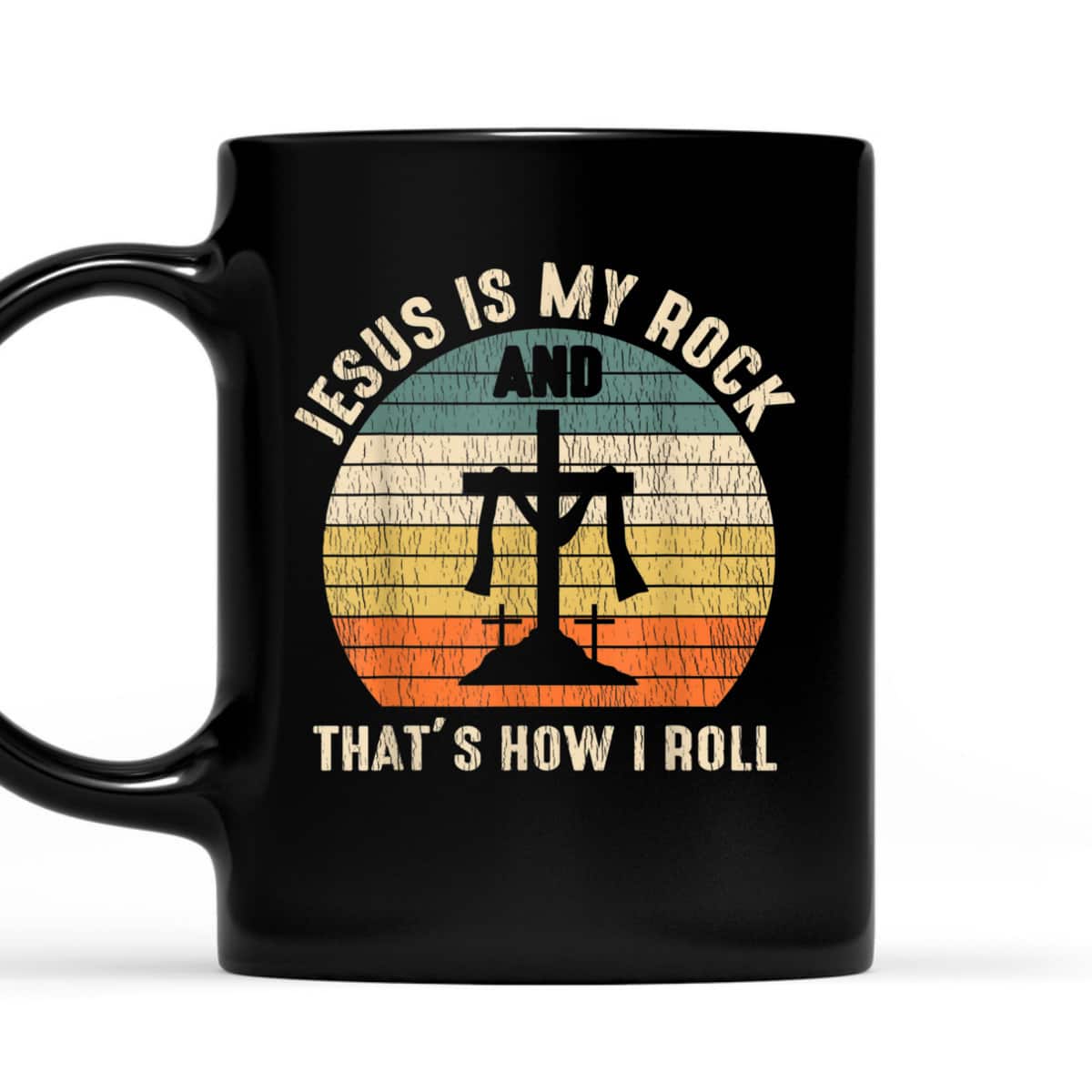 Jesus Is My Rock Jesus Christ Lover Vintage Cross Christian T-Shirt