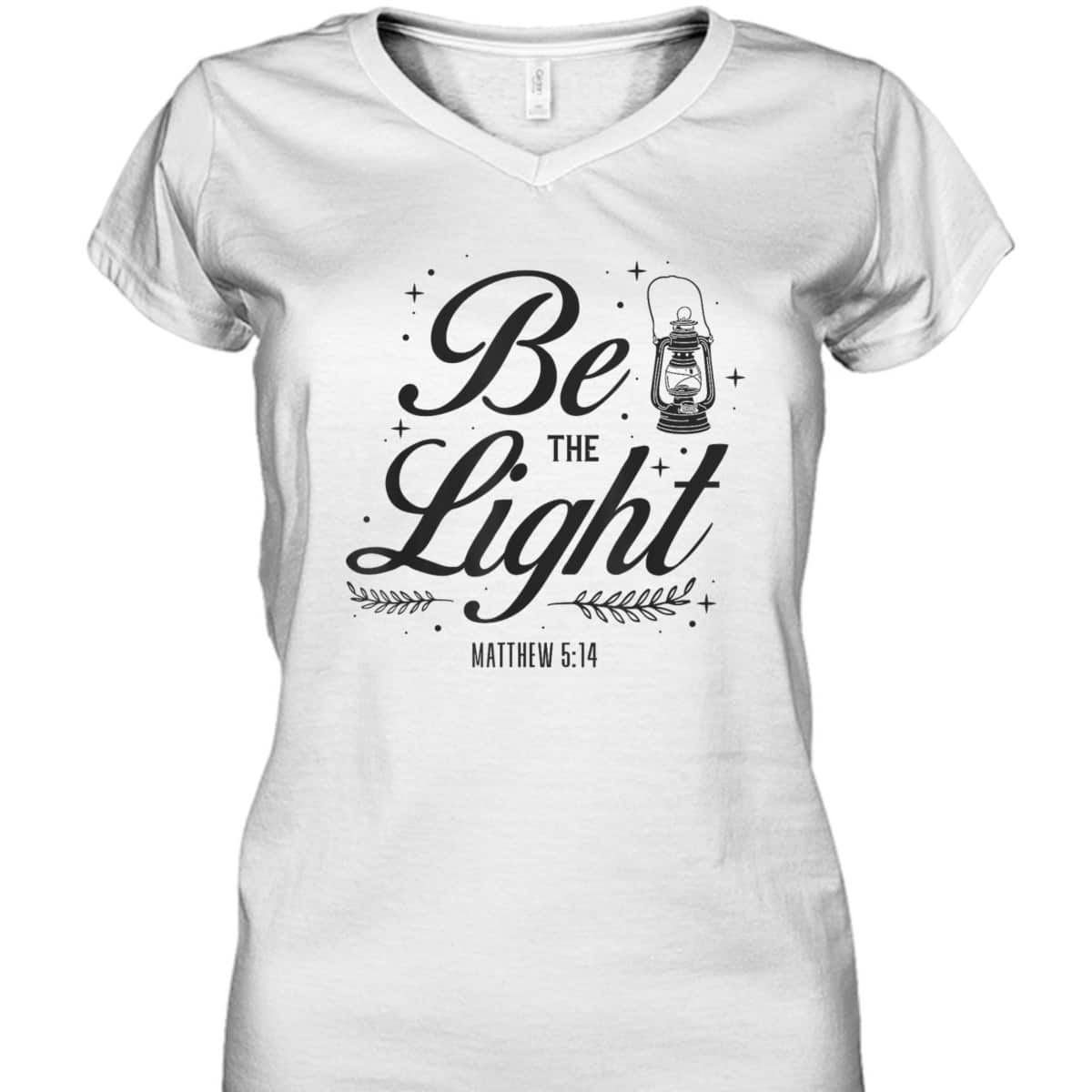 Christian Be The Light T-Shirt Bible Verse Religious Gift Matthew 514