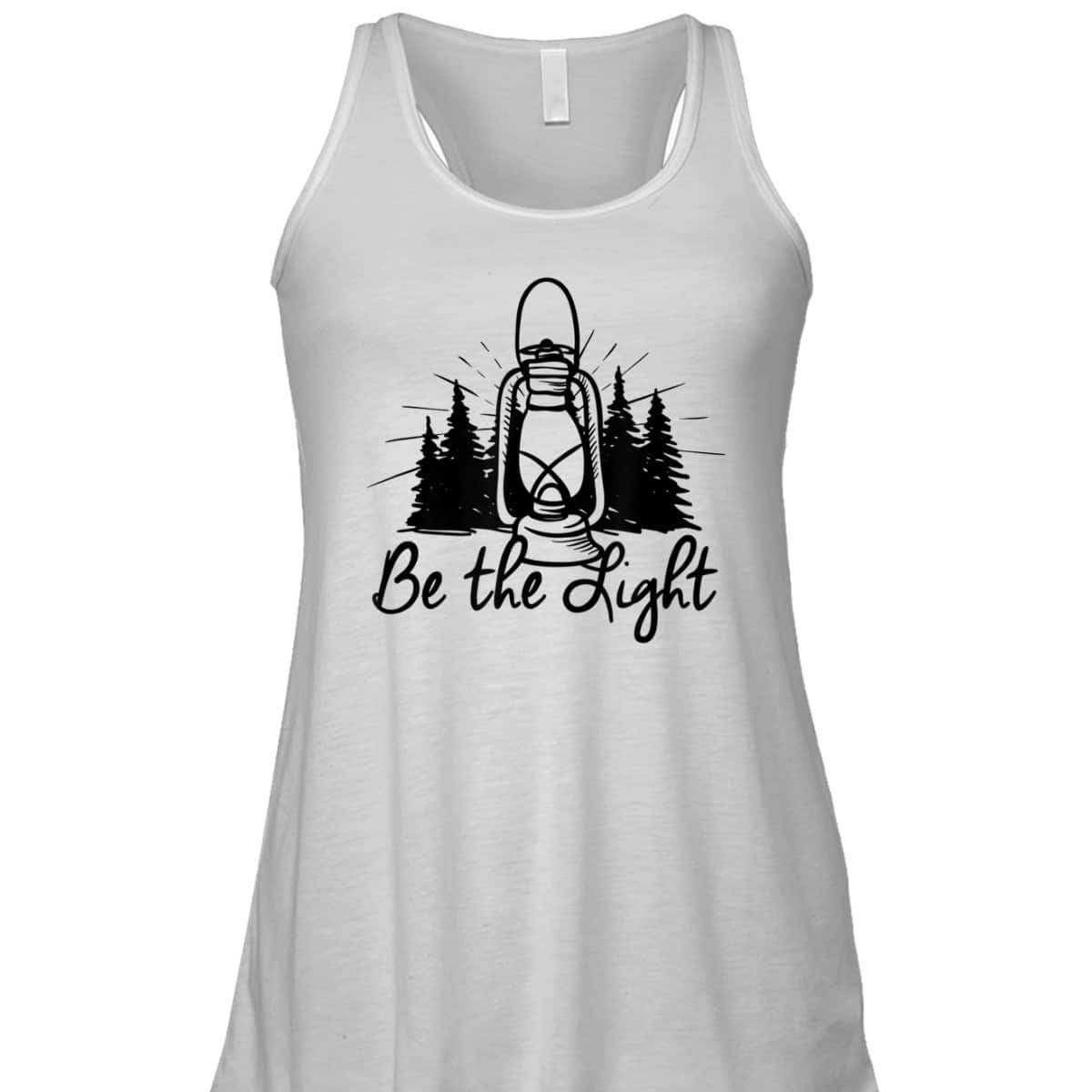 Be The Light T-Shirt Lantern Positive Christian Religious Gift