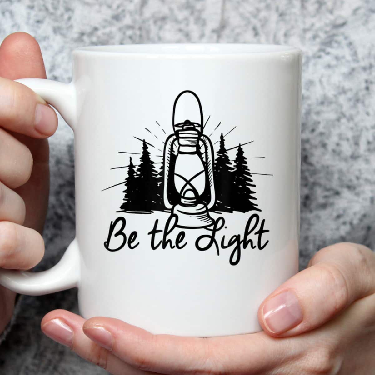 Be The Light T-Shirt Lantern Positive Christian Religious Gift