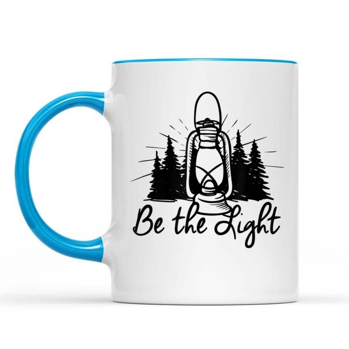 Be The Light T-Shirt Lantern Positive Christian Religious Gift