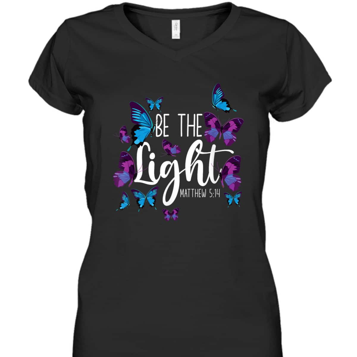 Christian Bible Verse Gift Butterflies Be The Light Matthew 514 T-Shirt Christian Bible Verse Gift Butterflies Be The Light Matthew 514 T-Shirt