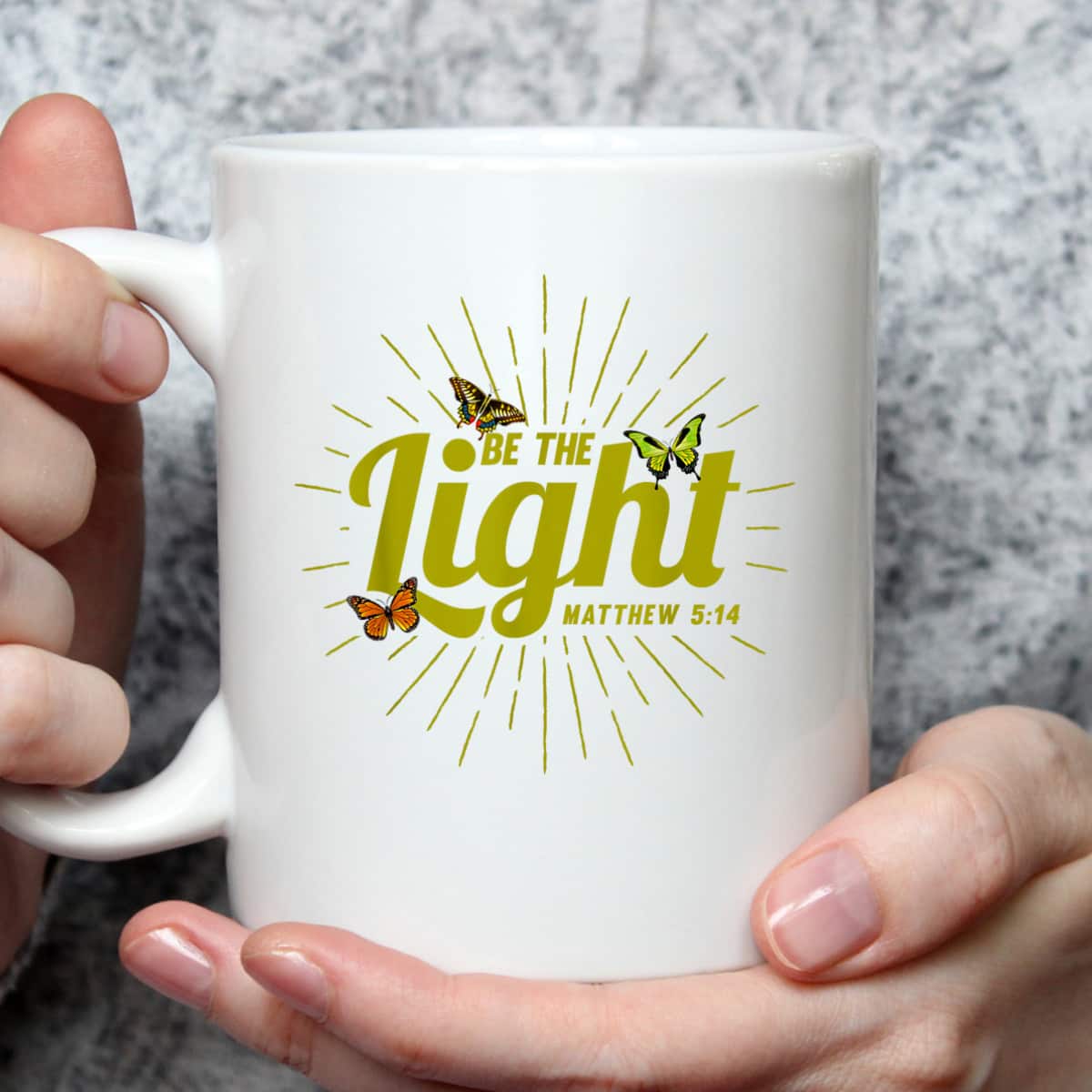 Christian Be The Light T-Shirt Bible Verse Matthew 514 Butterflies Christian Be The Light T-Shirt Bible Verse Matthew 514 Butterflies