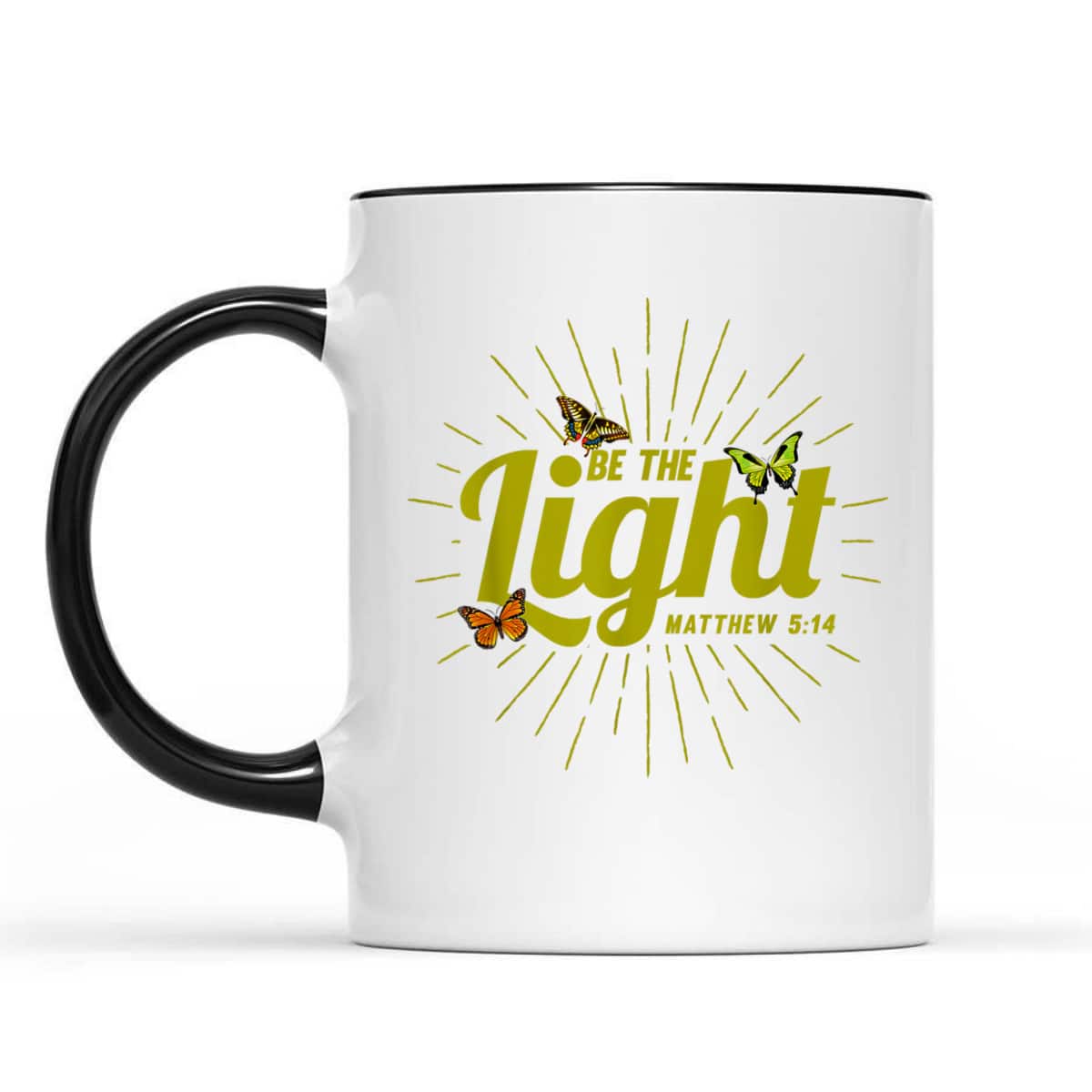 Christian Be The Light T-Shirt Bible Verse Matthew 514 Butterflies Christian Be The Light T-Shirt Bible Verse Matthew 514 Butterflies