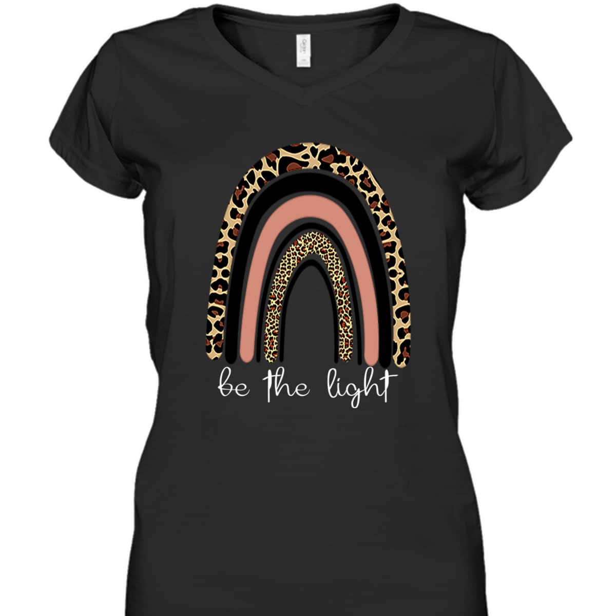 Be The Light Leopard Rainbow Christian Scripture T-Shirt Be The Light Leopard Rainbow Christian Scripture T-Shirt