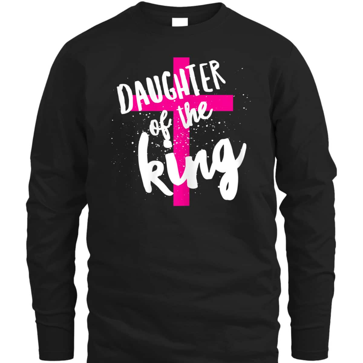 Daughter Of The King Pink Christian Cross Religious T-Shirt