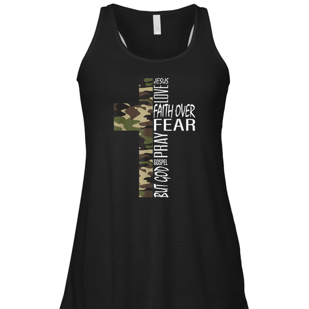 Cool Green Camo Cross Christian Bible Quotes Faith Over Fear T-Shirt Cool Green Camo Cross Christian Bible Quotes Faith Over Fear T-Shirt