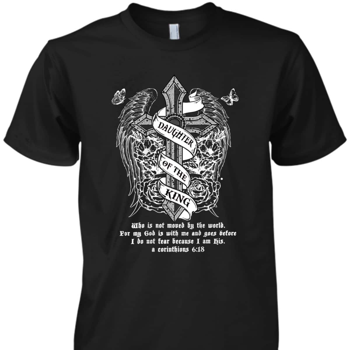 Daughter Of The King T-Shirt Christian Faith Cross And Angel Wing