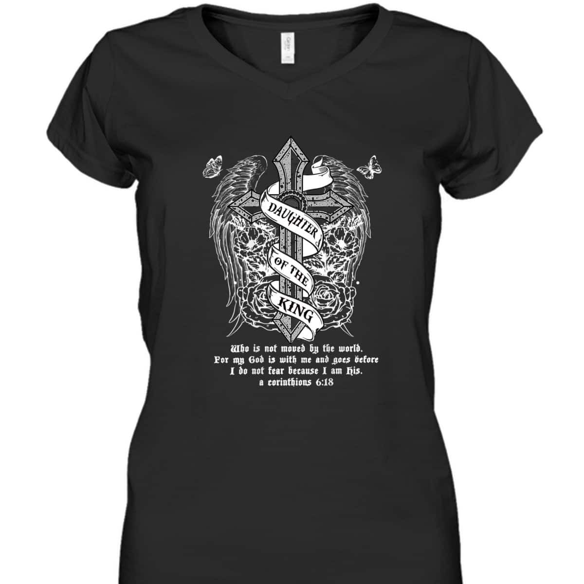 Daughter Of The King T-Shirt Christian Faith Cross And Angel Wing