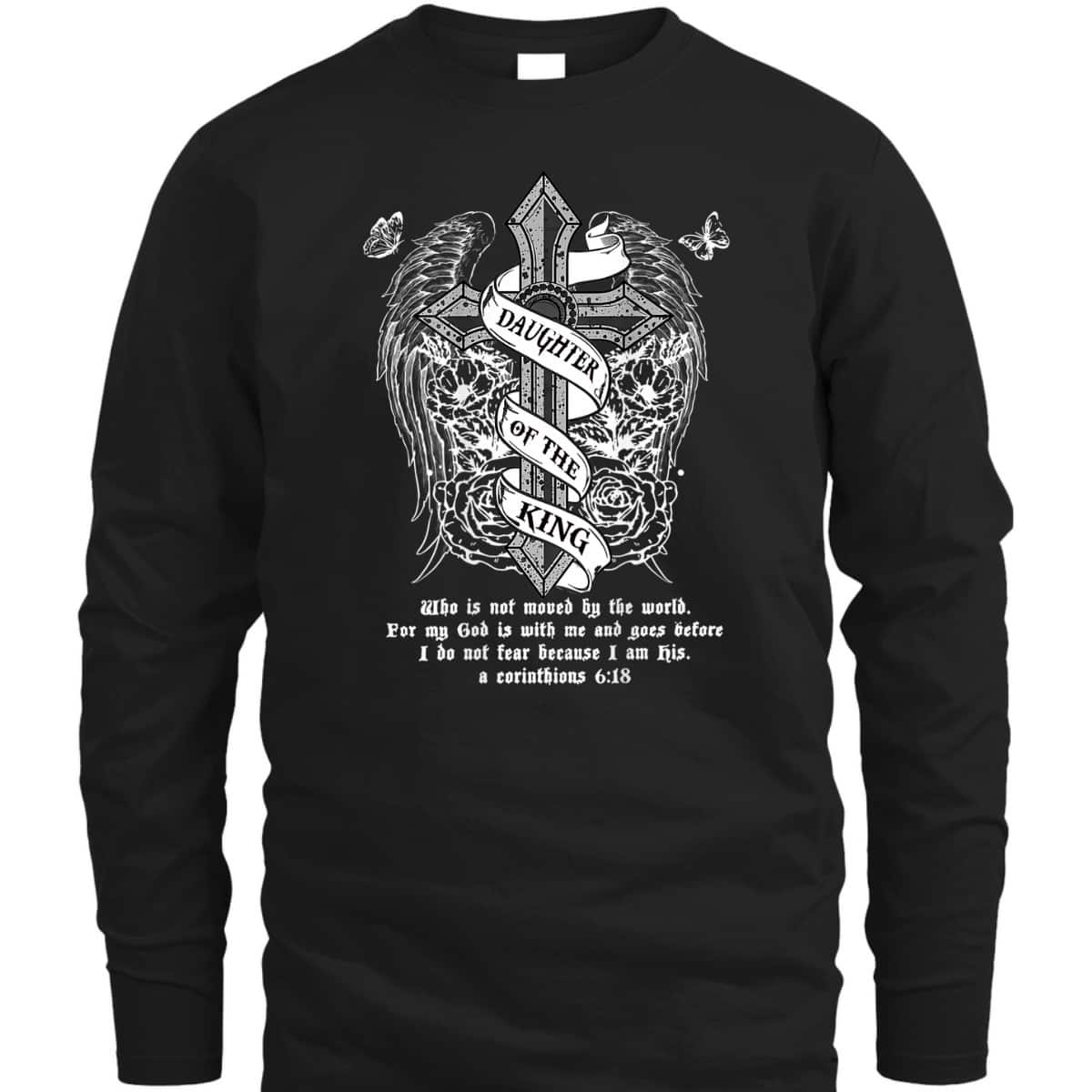 Daughter Of The King T-Shirt Christian Faith Cross And Angel Wing