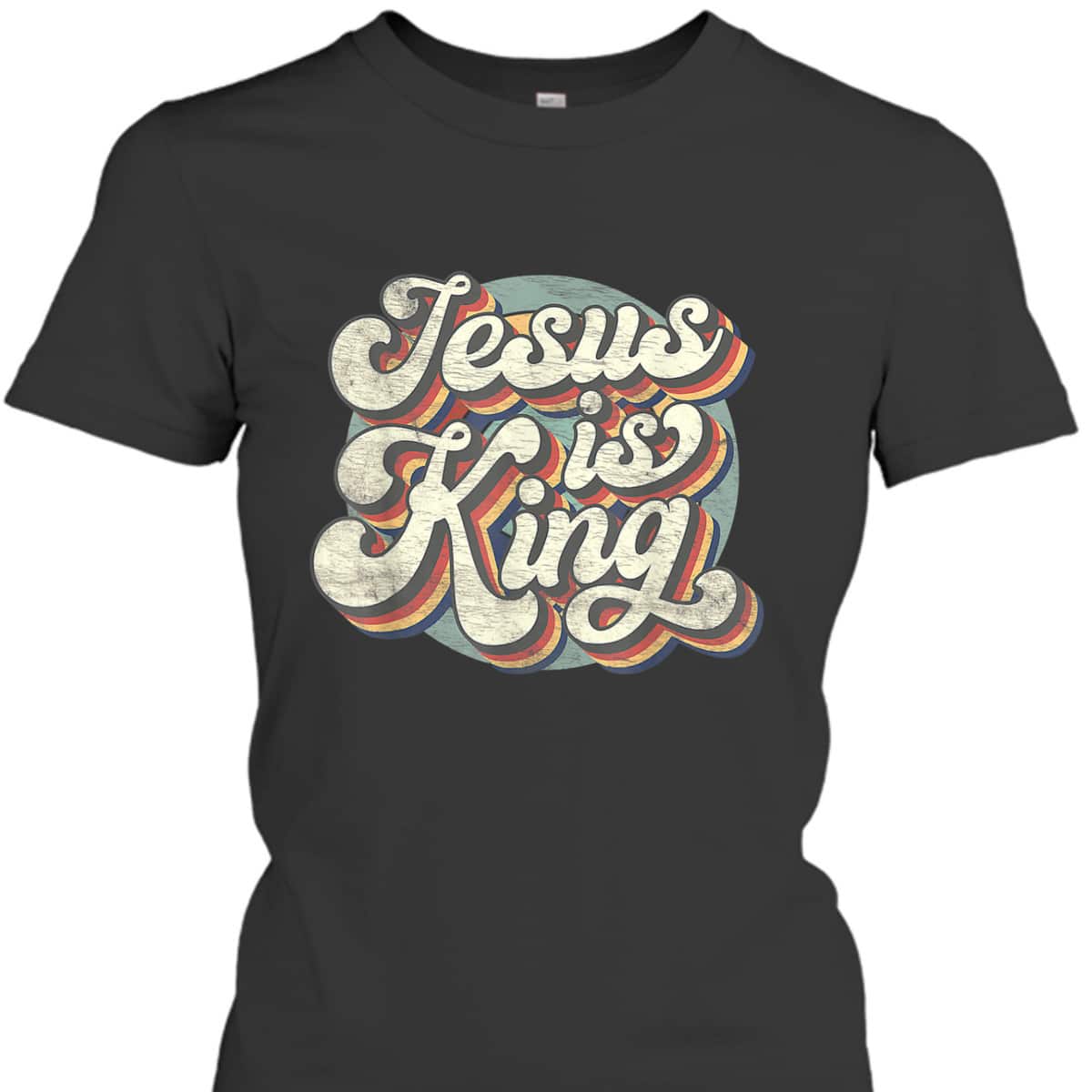 Retro Groovy Jesus Is King T-Shirt Christian Faith Bible Religious Retro Groovy Jesus Is King T-Shirt Christian Faith Bible Religious