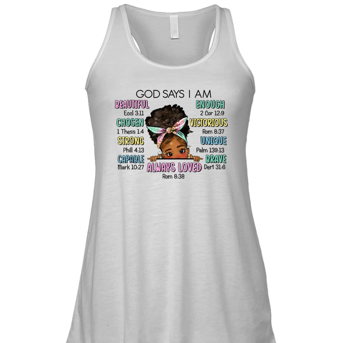 God Says I Am Chosen T-Shirt Beautiful Loved Cute Afro Girl Gift God Says I Am Chosen T-Shirt Beautiful Loved Cute Afro Girl Gift