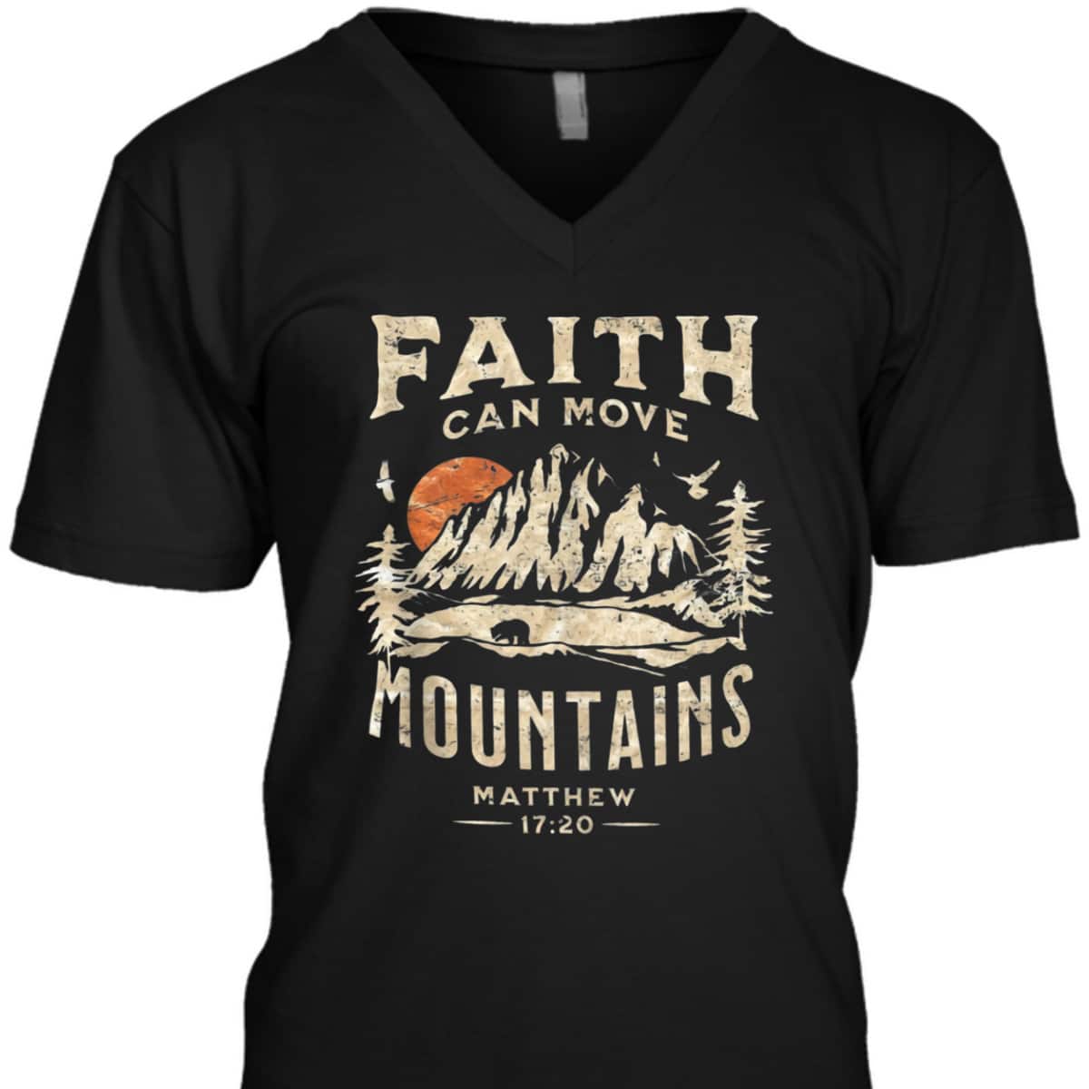 Faith Can Move Mountains Religious Bible Christian Believers T-Shirt Faith Can Move Mountains Religious Bible Christian Believers T-Shirt