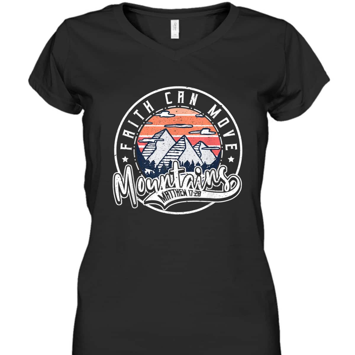 Faith Can Move Mountains Christian Bible Verse Vintage T-Shirt Faith Can Move Mountains Christian Bible Verse Vintage T-Shirt