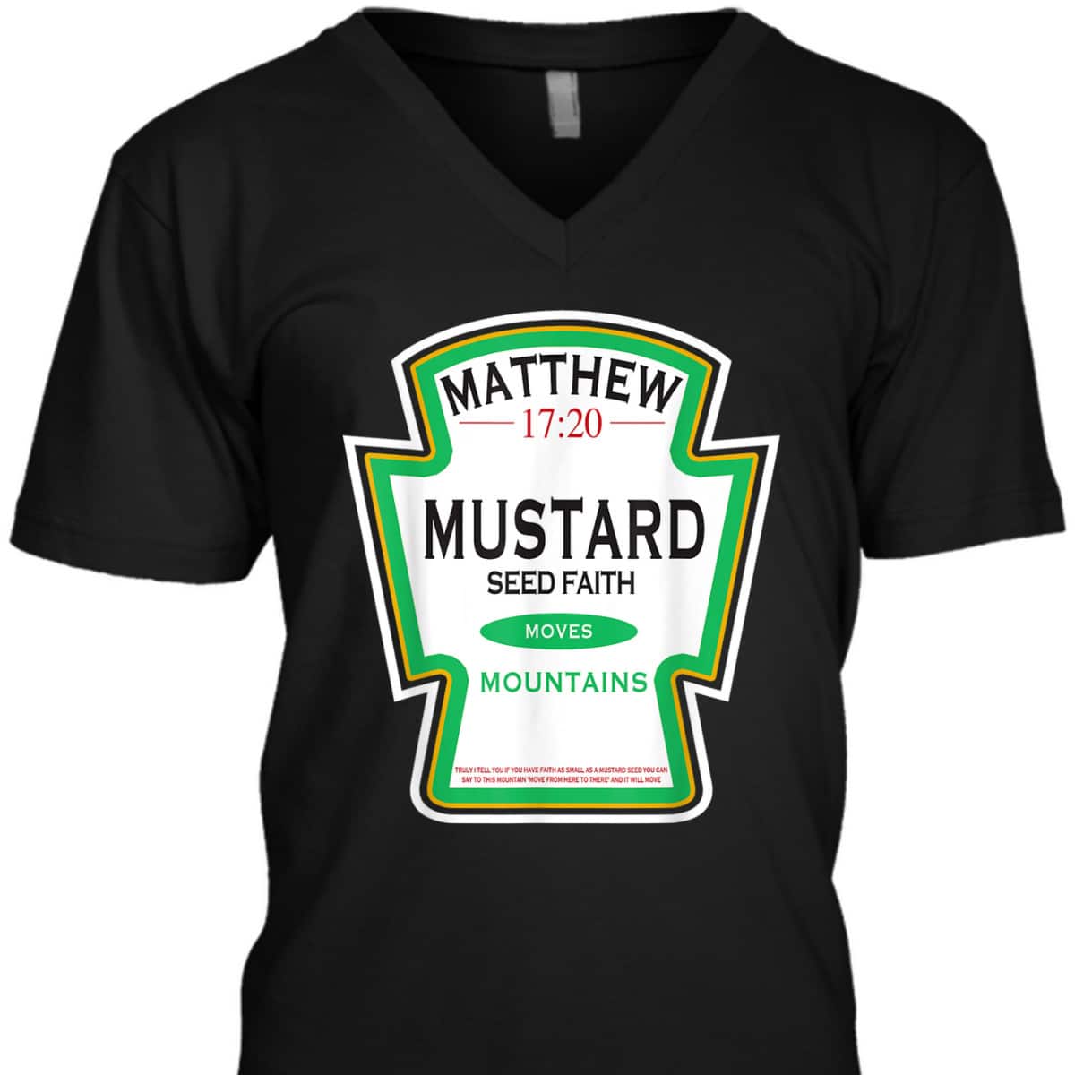 Faith As A Grain Of A Mustard Seed Funny Christian T-Shirt Matthew 17:20