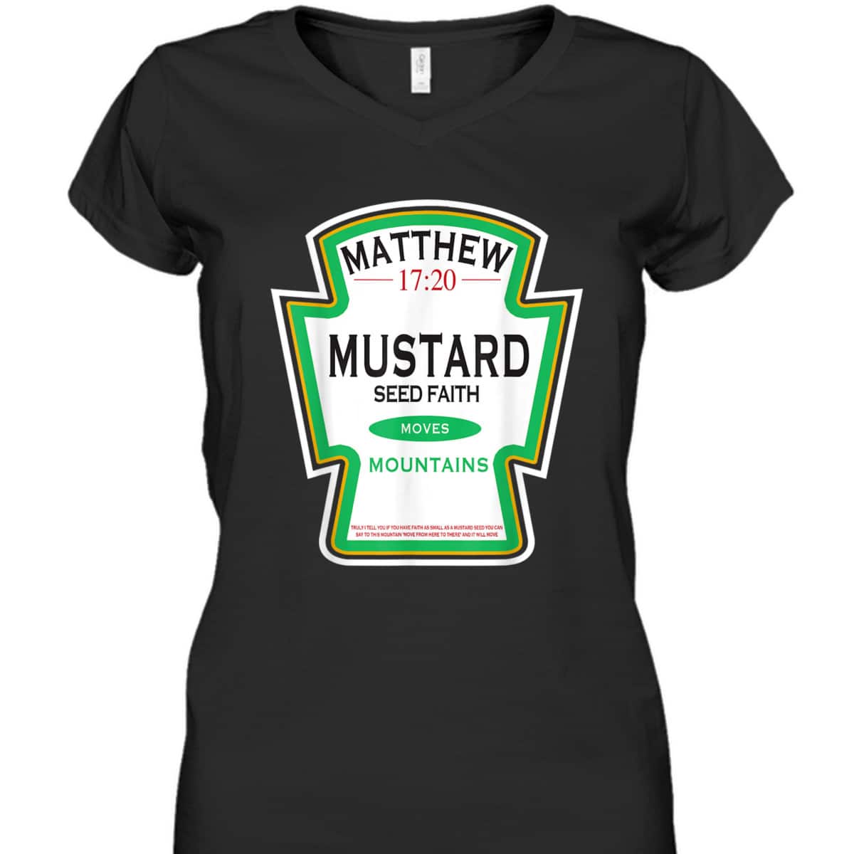 Faith As A Grain Of A Mustard Seed Funny Christian T-Shirt Matthew 17:20