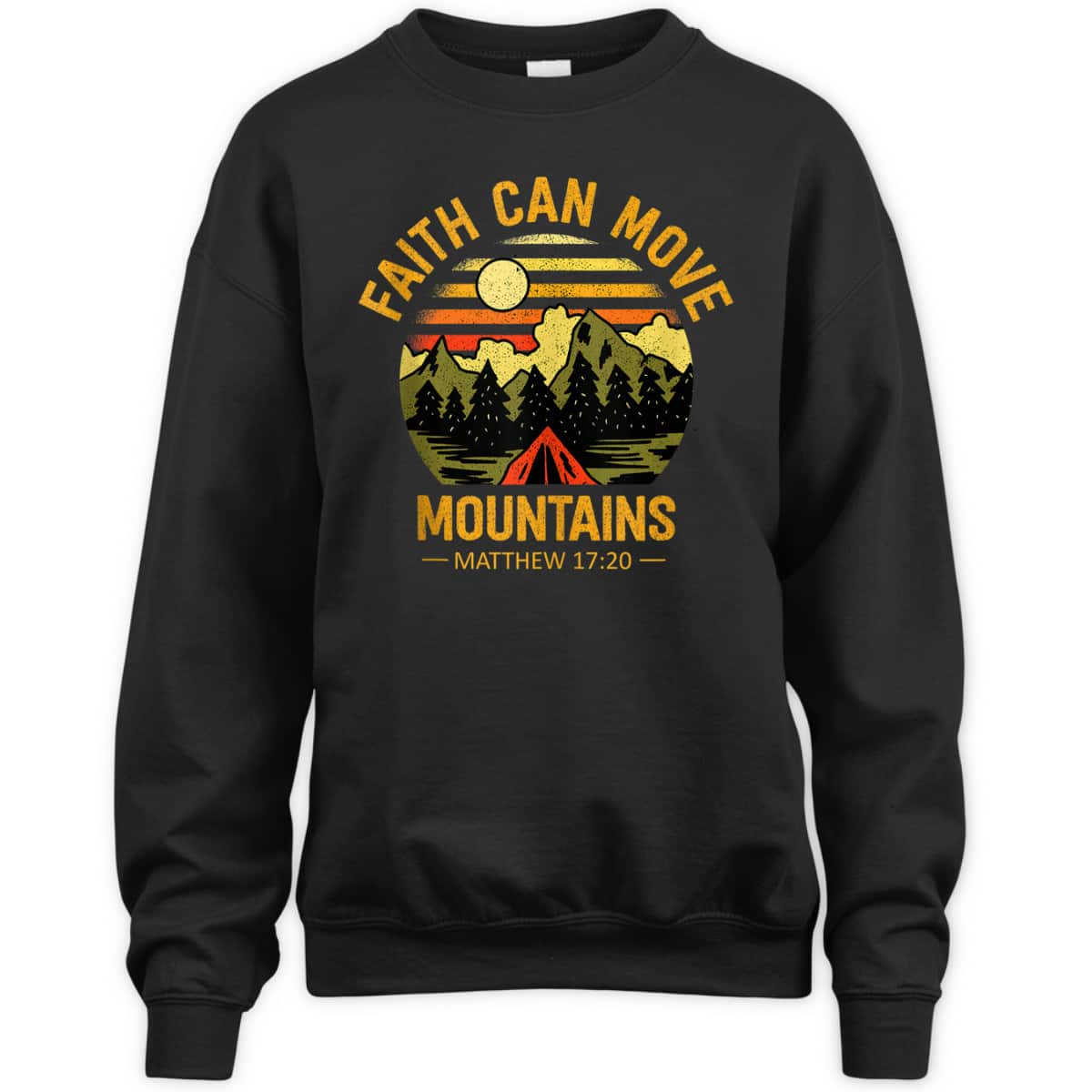 Christian Retro Faith Can Move Mountains T-Shirt Jesus Christ Saying Matthew 17:20 Bible Verse Gift Christian Retro Faith Can Move Mountains T-Shirt Jesus Christ Saying Matthew 17:20 Bible Verse Gift