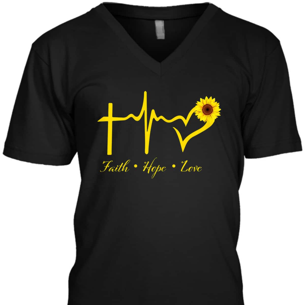 Faith Hope Love Christian T-Shirt Sunflower Religious Gift Faith Hope Love Christian T-Shirt Sunflower Religious Gift