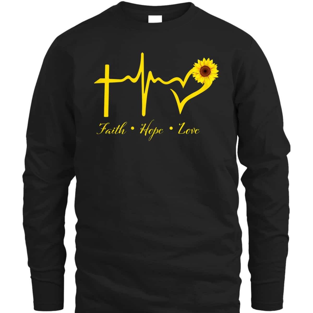 Faith Hope Love Christian T-Shirt Sunflower Religious Gift Faith Hope Love Christian T-Shirt Sunflower Religious Gift