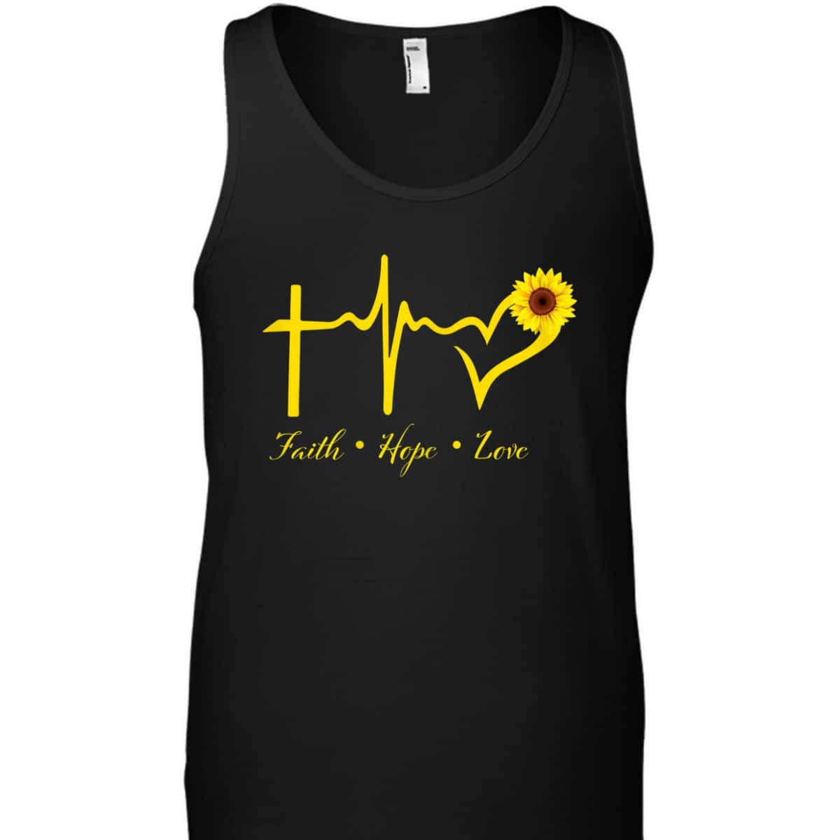 Faith Hope Love Christian T-Shirt Sunflower Religious Gift Faith Hope Love Christian T-Shirt Sunflower Religious Gift