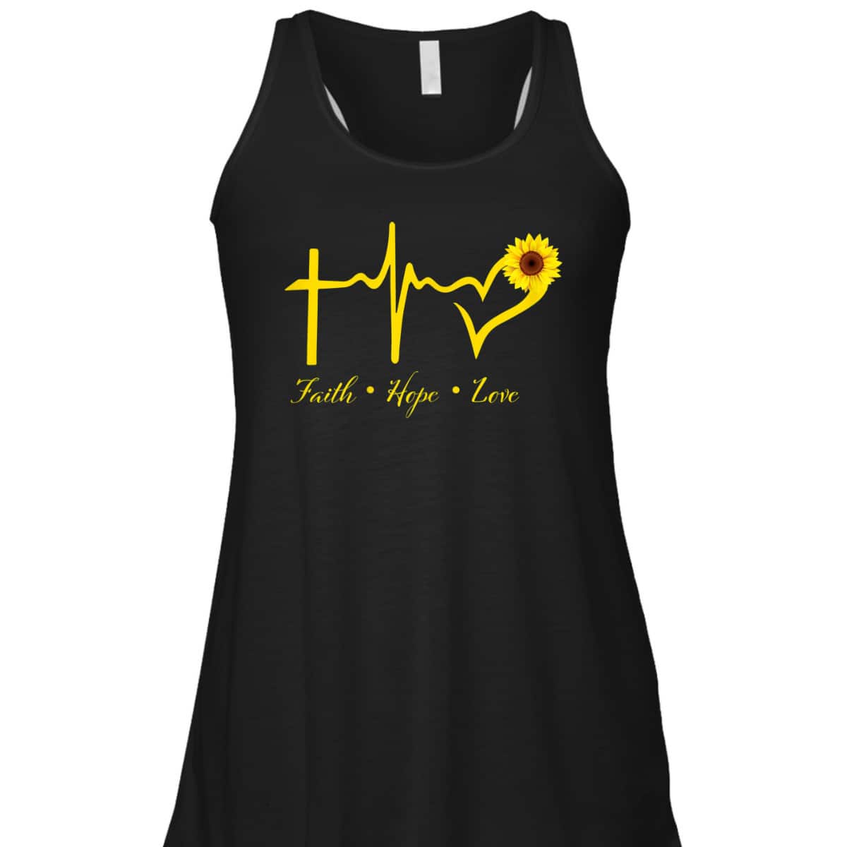 Faith Hope Love Christian T-Shirt Sunflower Religious Gift Faith Hope Love Christian T-Shirt Sunflower Religious Gift