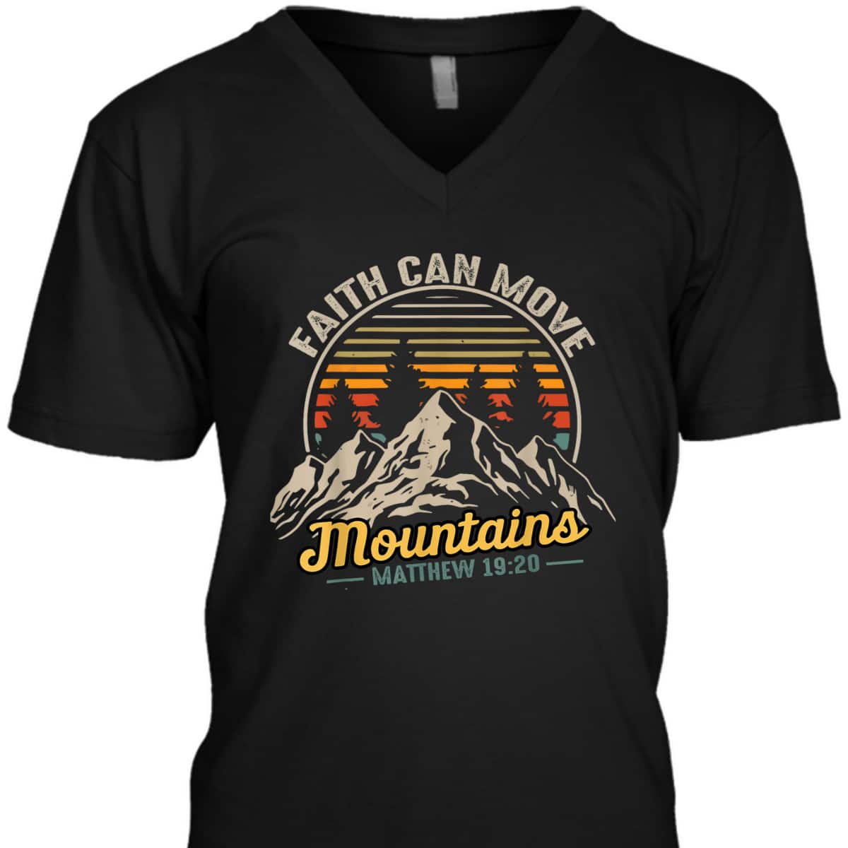 Faith Can Move Mountains Vintage Christian Quote T-Shirt Faith Can Move Mountains Vintage Christian Quote T-Shirt