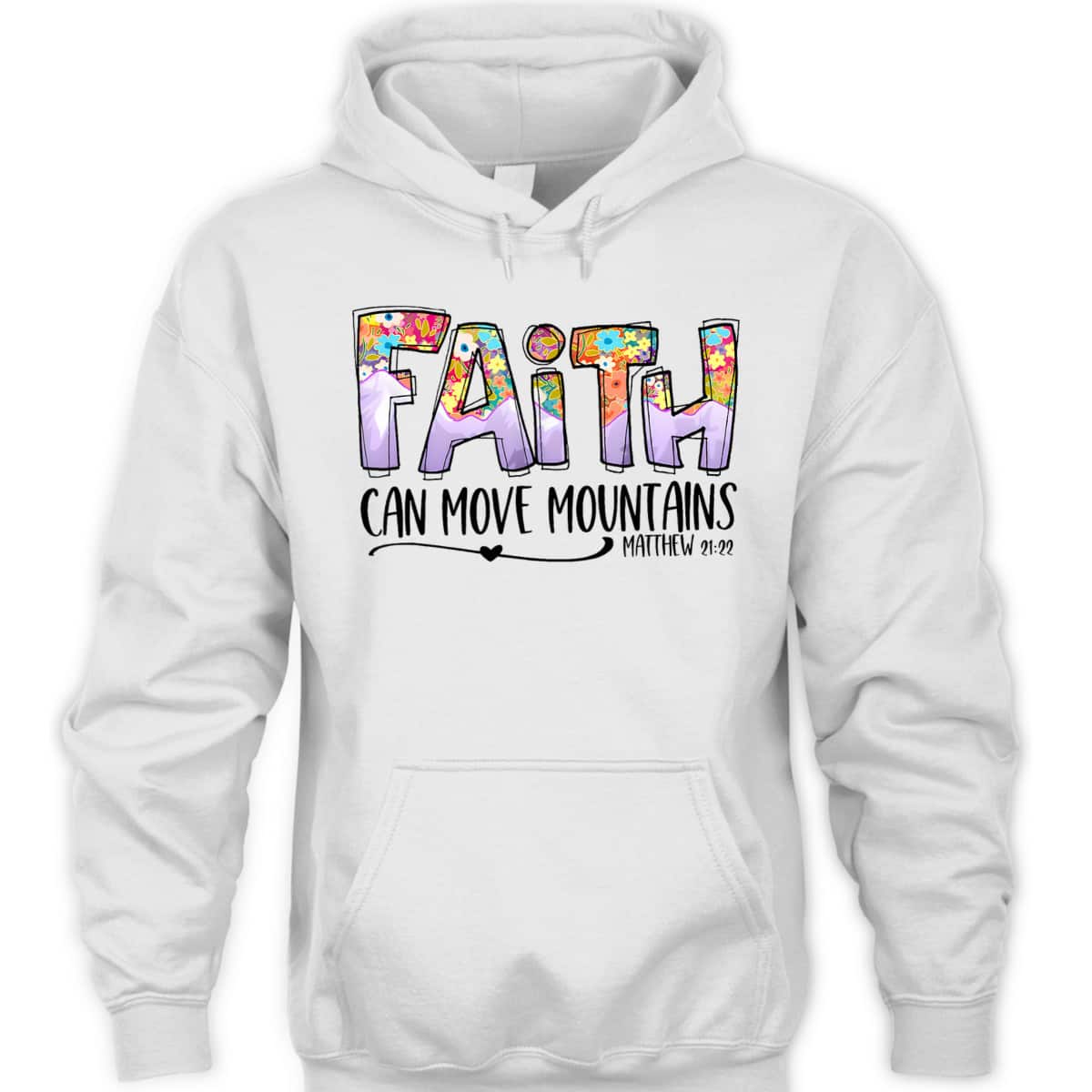 Floral Christian Faith Can Move Mountains Bible Verse Religious T-Shirt Floral Christian Faith Can Move Mountains Bible Verse Religious T-Shirt
