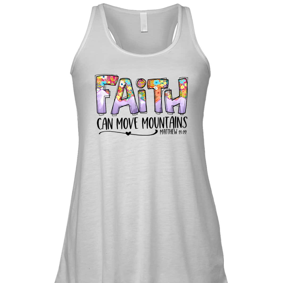 Floral Christian Faith Can Move Mountains Bible Verse Religious T-Shirt Floral Christian Faith Can Move Mountains Bible Verse Religious T-Shirt