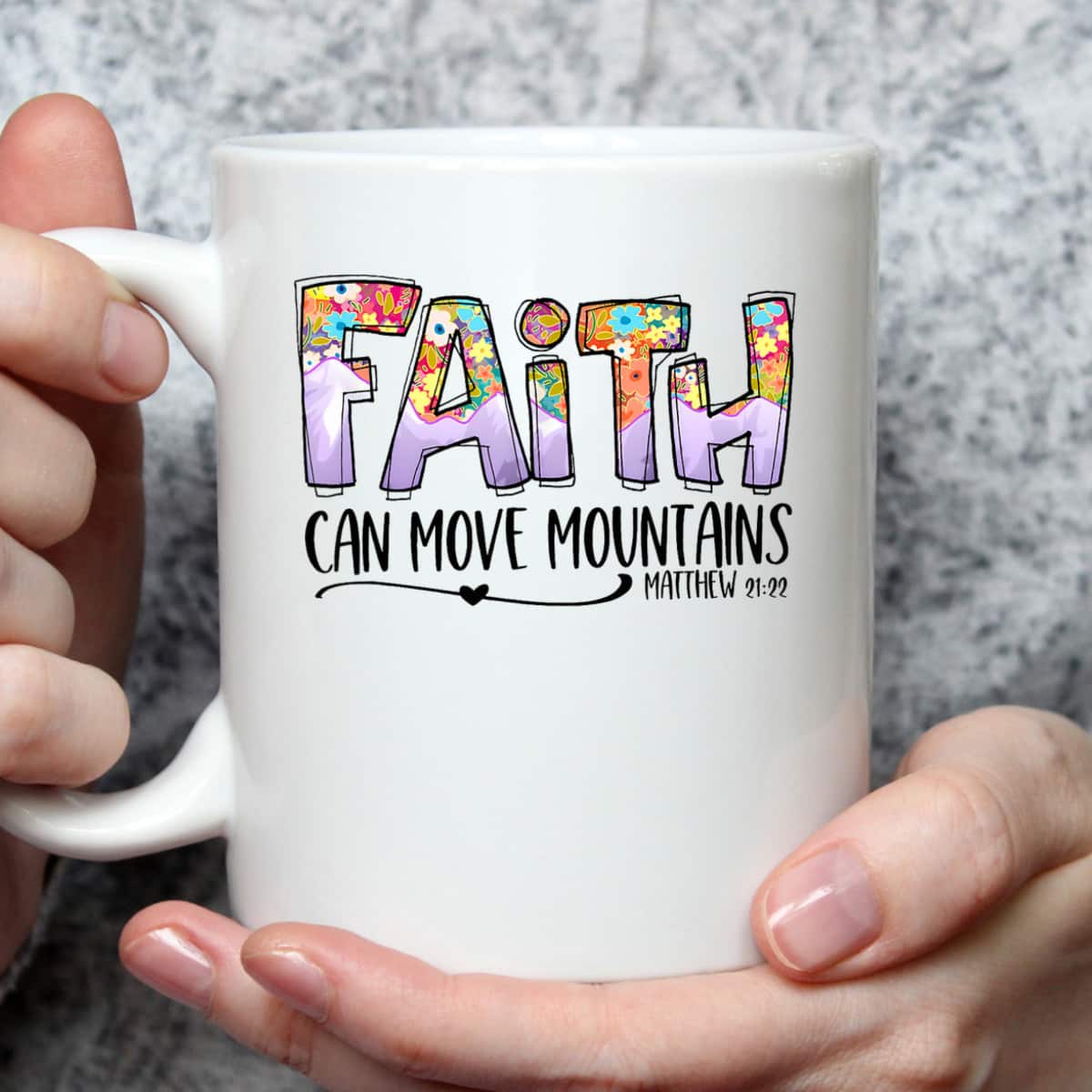 Floral Christian Faith Can Move Mountains Bible Verse Religious T-Shirt Floral Christian Faith Can Move Mountains Bible Verse Religious T-Shirt