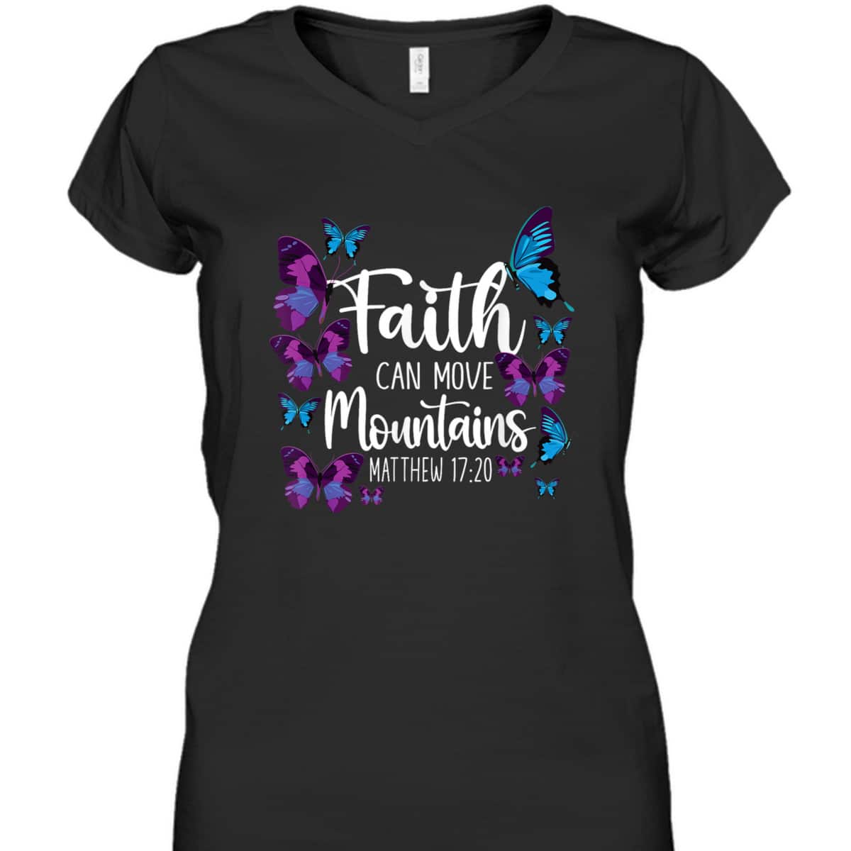 Christian Bible Verse Quote Butterfly Matthew 1720 T-Shirt Christian Bible Verse Quote Butterfly Matthew 1720 T-Shirt