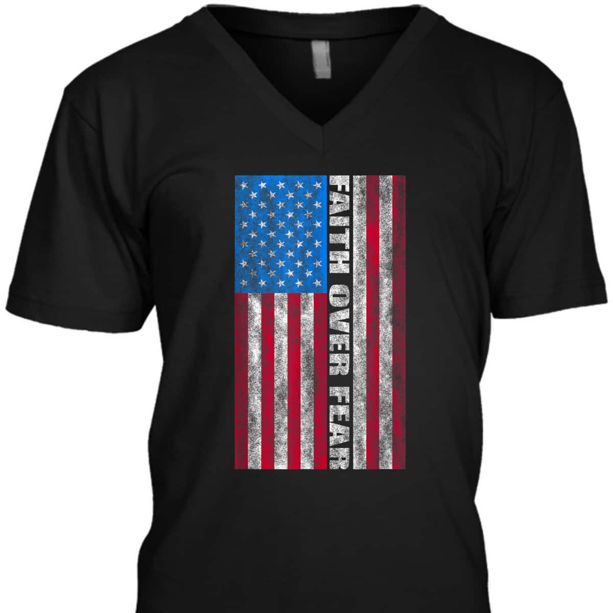 Faith Over Fear T-Shirt Vintage USA Flag 4th Of July Independence Day Gift Faith Over Fear T-Shirt Vintage USA Flag 4th Of July Independence Day Gift