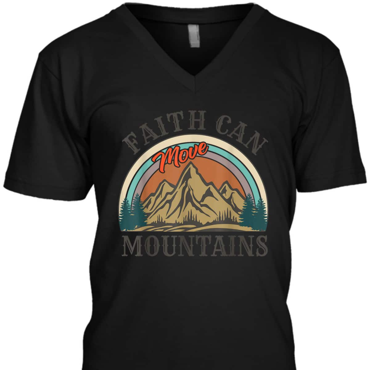 Faith Can Move Mountains T-Shirt Vintage Retro Bible Verse Gift Faith Can Move Mountains T-Shirt Vintage Retro Bible Verse Gift