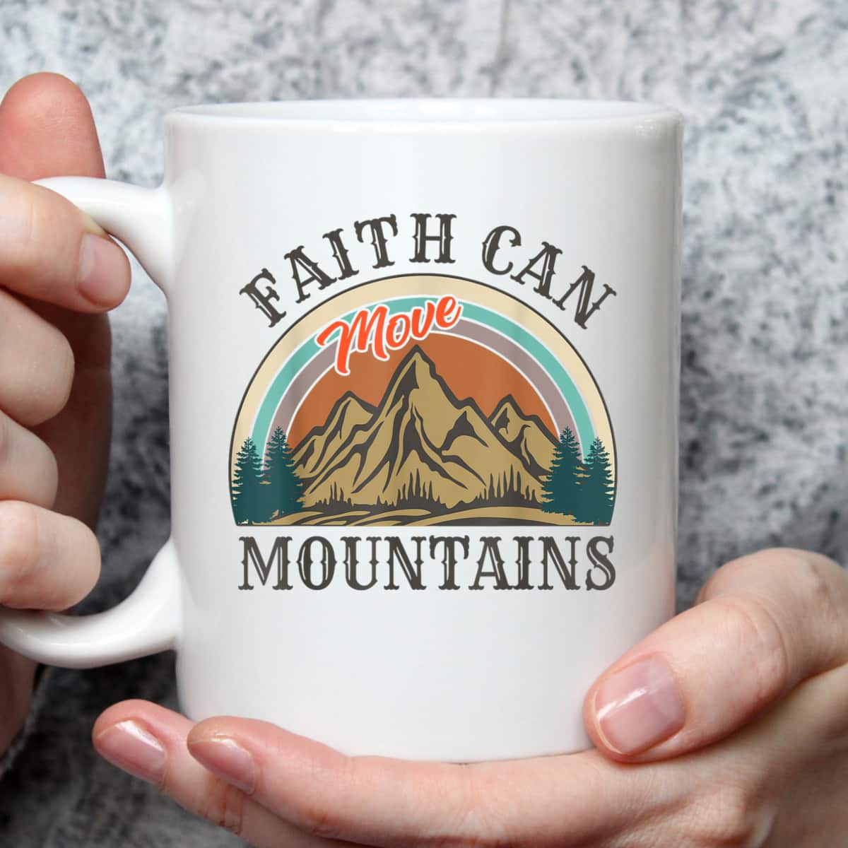Faith Can Move Mountains T-Shirt Vintage Retro Bible Verse Gift Faith Can Move Mountains T-Shirt Vintage Retro Bible Verse Gift
