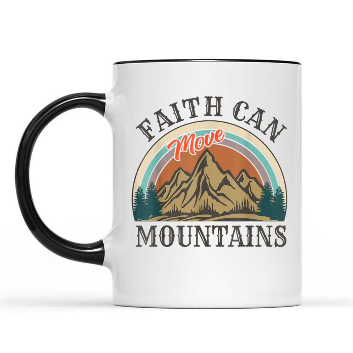 Faith Can Move Mountains T-Shirt Vintage Retro Bible Verse Gift Faith Can Move Mountains T-Shirt Vintage Retro Bible Verse Gift