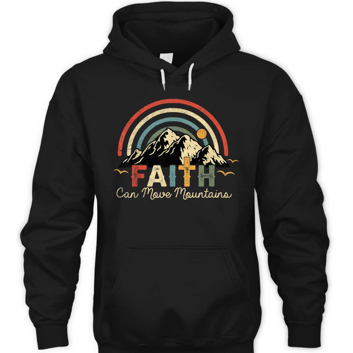 Jesus Faith Can Move Mountains T-Shirt Vintage Christian Cross Jesus Faith Can Move Mountains T-Shirt Vintage Christian Cross