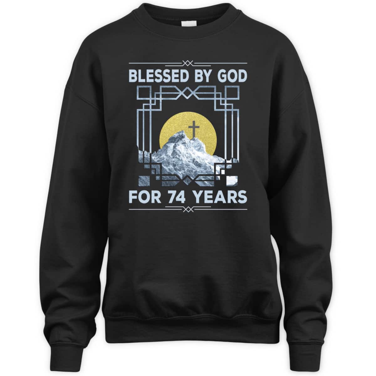 Blessed By God For 74 Years Religious Cross 74th Birthday T-Shirt
