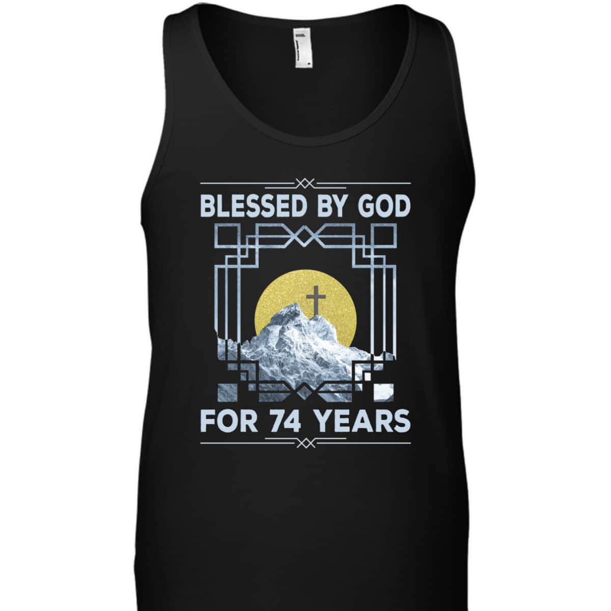Blessed By God For 74 Years Religious Cross 74th Birthday T-Shirt Blessed By God For 74 Years Religious Cross 74th Birthday T-Shirt